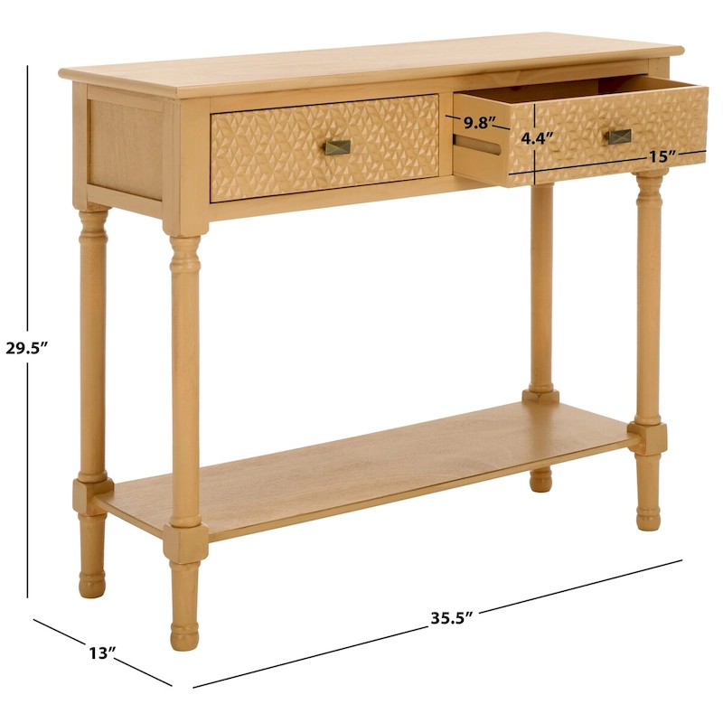 SAFAVIEH Salina 2-Drawer Console Table - 35.5 W x 13 L x 29.5 H - 36Wx13Dx30H