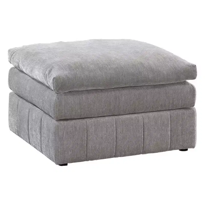 Royal Hampton 33 Inch Modular Ottoman, Three Layer Plush Cushioned Seat, Gray