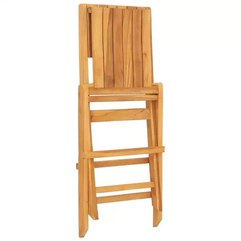 vidaXL Set of 2 Folding Garden Chairs in Solid Teak Wood