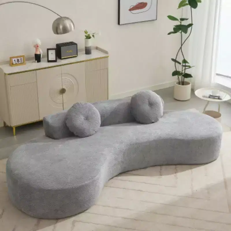 105.5 Curved Minimalist Sofa, Cloud Comfort with 2 Pillows