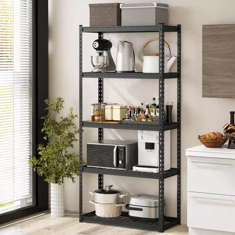 5-Tier Storage Shelf Heavy Duty Storage Utility Rack Shelf w/Anti-tipping Device