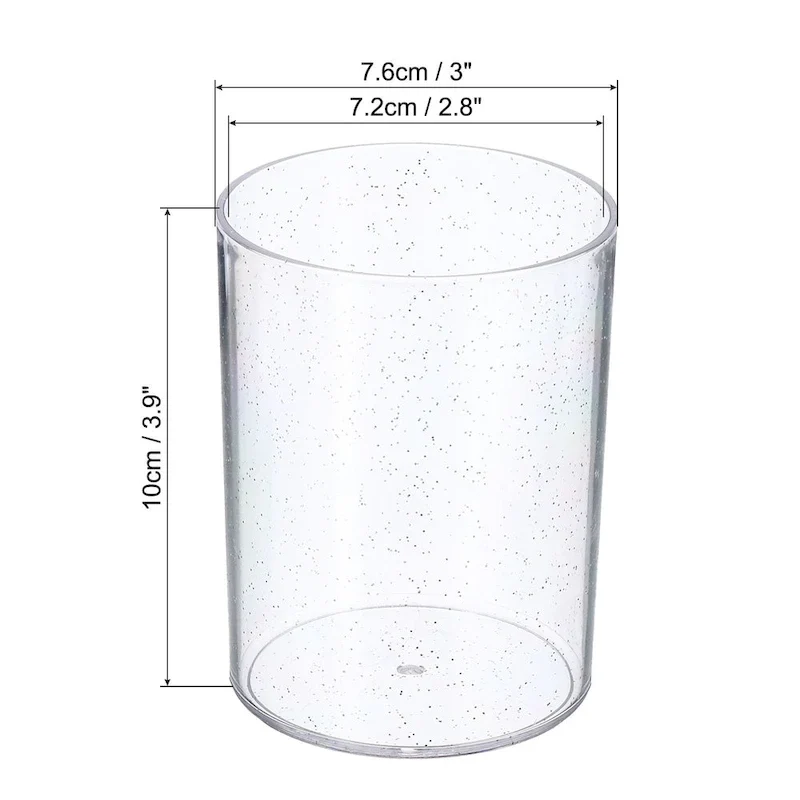 Acrylic Pencil Holder, Makeup Brush Holder Round Desktop Organizer