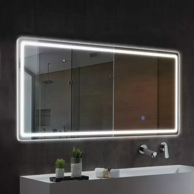 PexFix 20 in. W x 63 in. H Modern Full Length Rectangular LED Vanity Mirror with Lights in Silver
