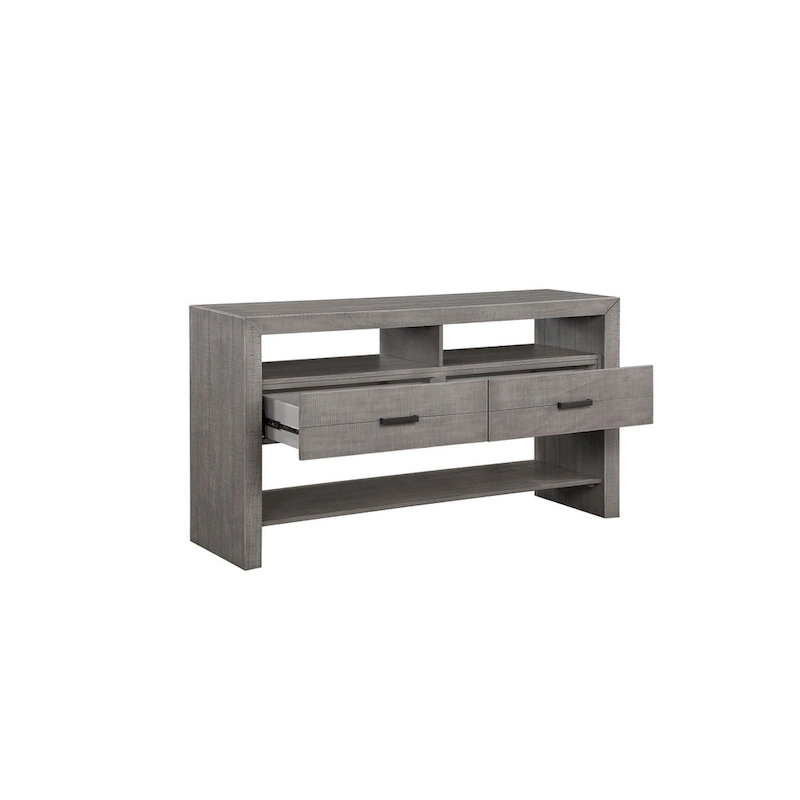 Ferrara Gray Rustic Modern Fabric Dining Room Set