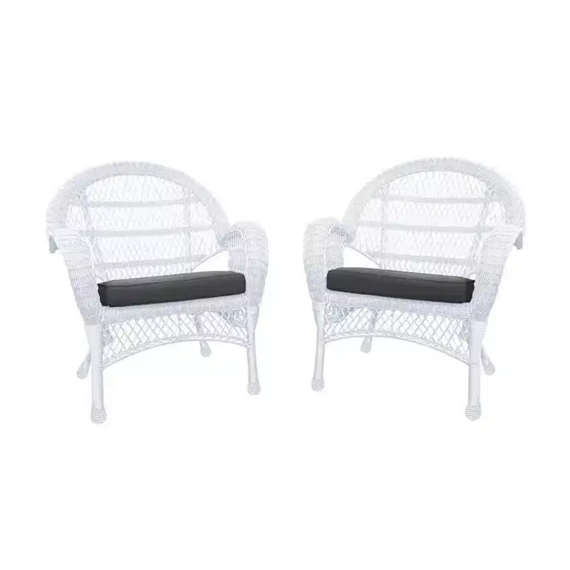 HomeStock White Wicker Chair - Set of 4