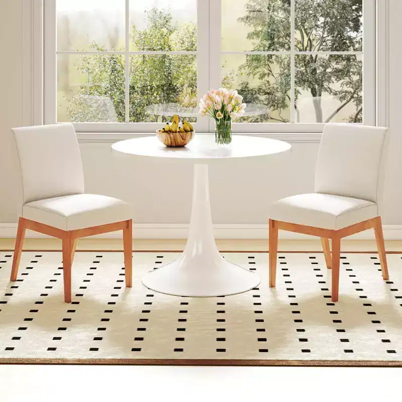 Costway Modern Kitchen Chair Set of 2/4 Dining Chair with Rubber Wood Legs & Padded Seat