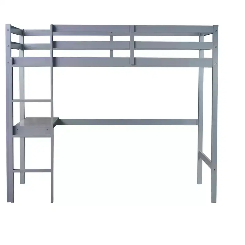 MAYEERTY Twin Bunk Bed Safety Rail No Box Spring Needed Solid Pine Wood