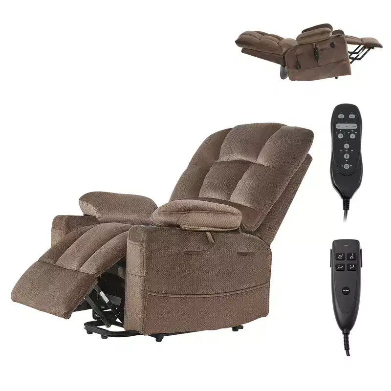 Power Lift Recliner Chair, Dual Motor, Electric Lift Chair with Heat and Massage, Infinite Position, Brown