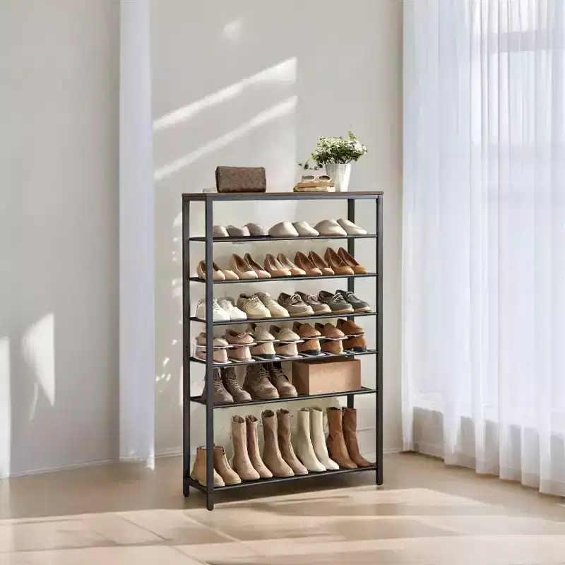 LEDREM 8 Tier Shoe Rack, Shoe Organizer, 32-40 Pairs of Shoes, Large Shoe Rack Organizer with 7 Metal Mesh Shelves, 11.8 x 39.4 x 59.8 Inches