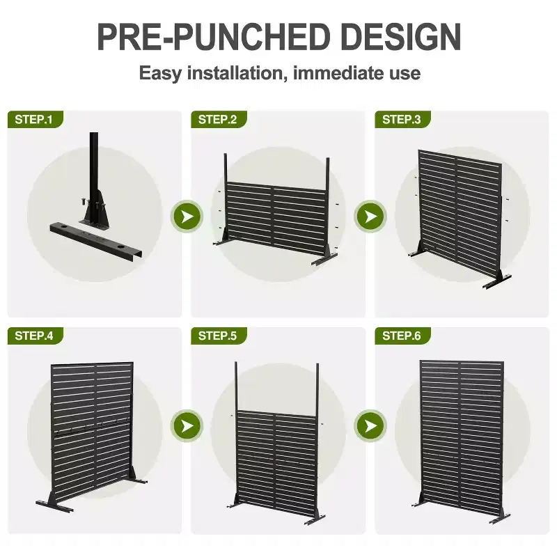 Abraham Grid Black Galvanized Steel Screen