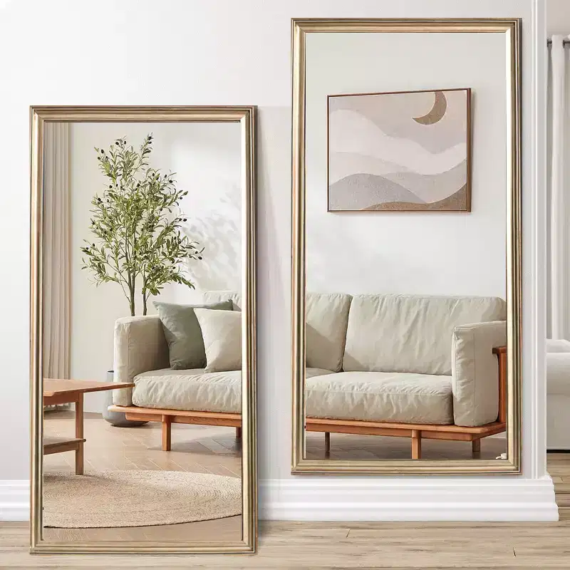 32x70 Full Body Floor Mirror: Elegant Frame, Durable Structure - Perfect for Bedrooms, Stores, Salons