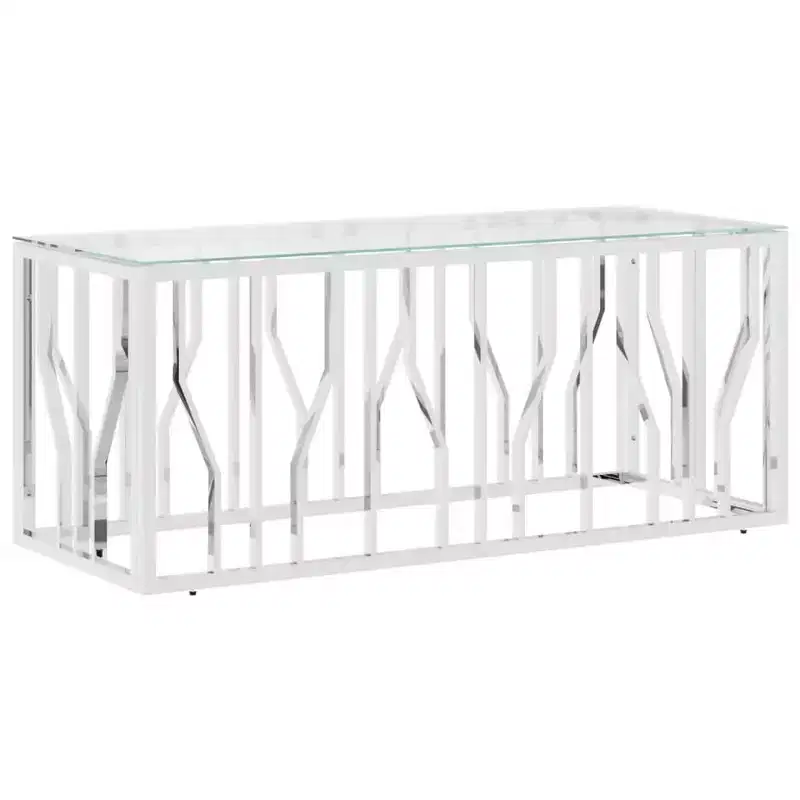 Coffee Table Silver Stainless steel Medium Modern Coffee Table