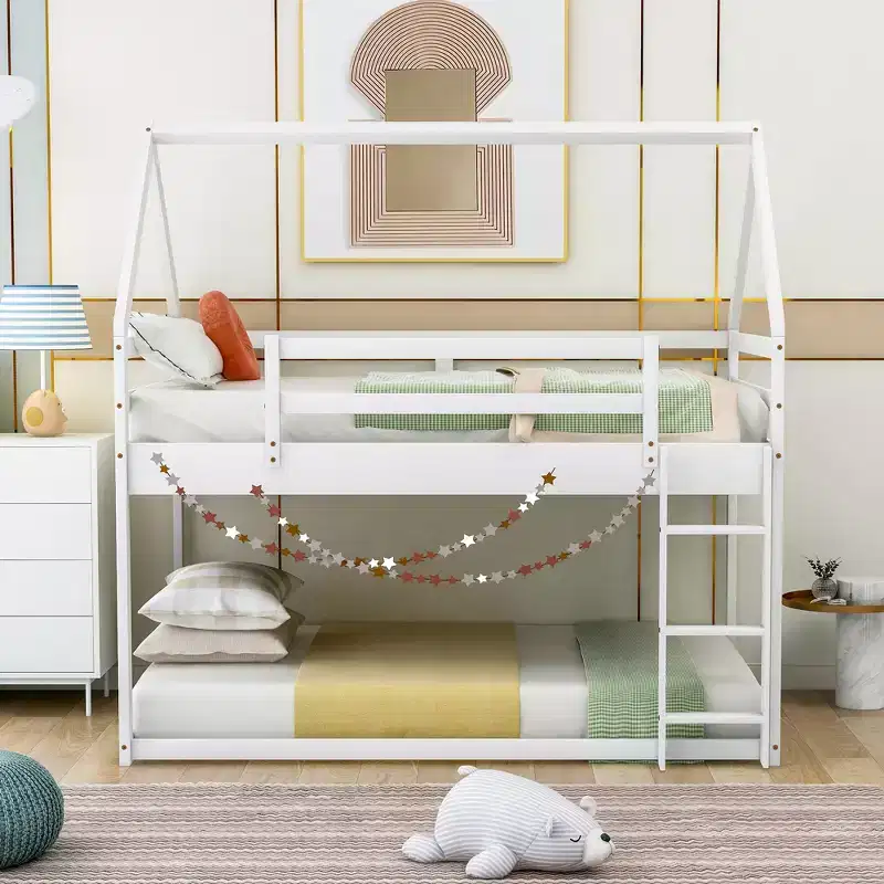 Twin Size Wood Bed?With Ladder, Easy Assembly