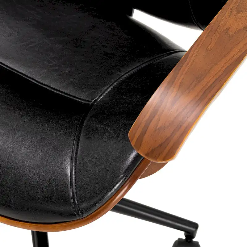 Glitzhome Modern Ergonomic Faux Leather Gaslift Adjustable Swivel Office Task Chair