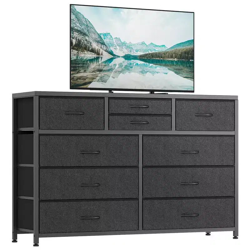 10 Drawers Fabric Dressers for Bedroom, Modern Chest of Drawers