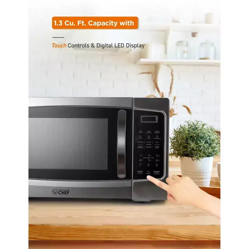 Commercial Chef 1.3 Cu. Ft. Countertop Microwave Oven, CHM13MS6
