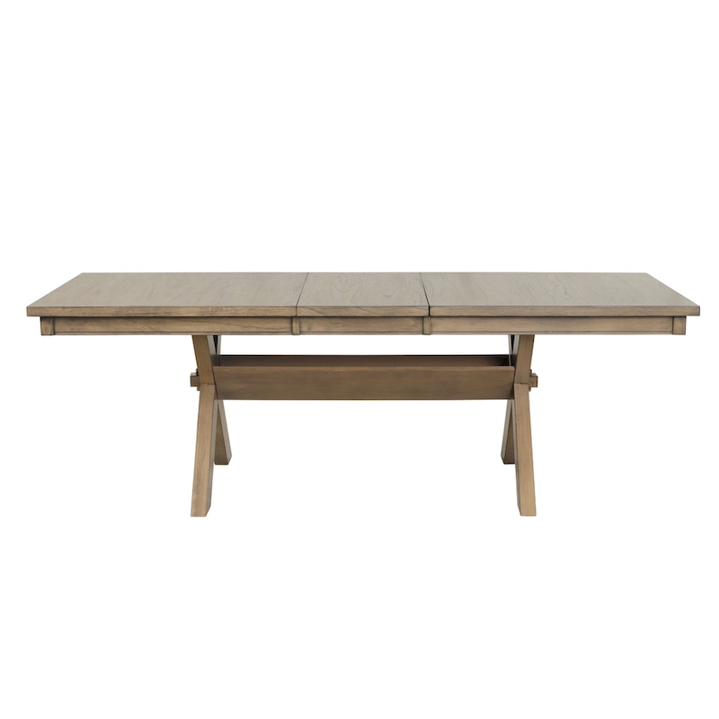 Roundhill Furniture Raven Wood 6-Piece Dining Set, Dining Table with 4 Chairs and Bench, Glazed Pine Brown