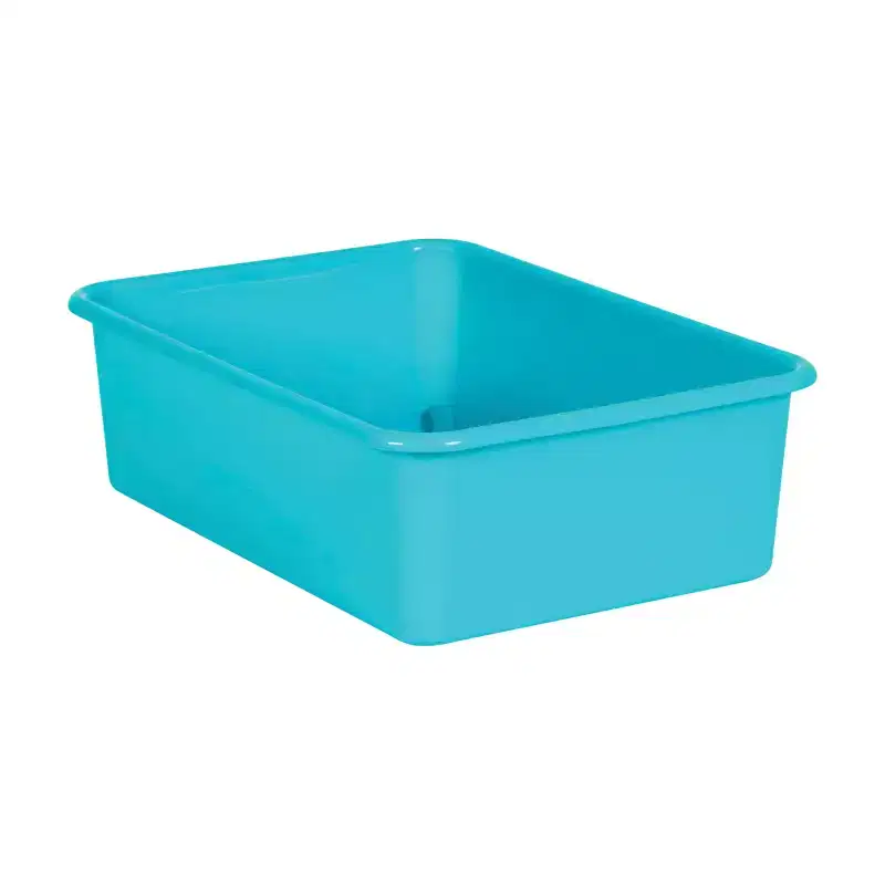 Teal Large Plastic Storage Bin Pack of 6