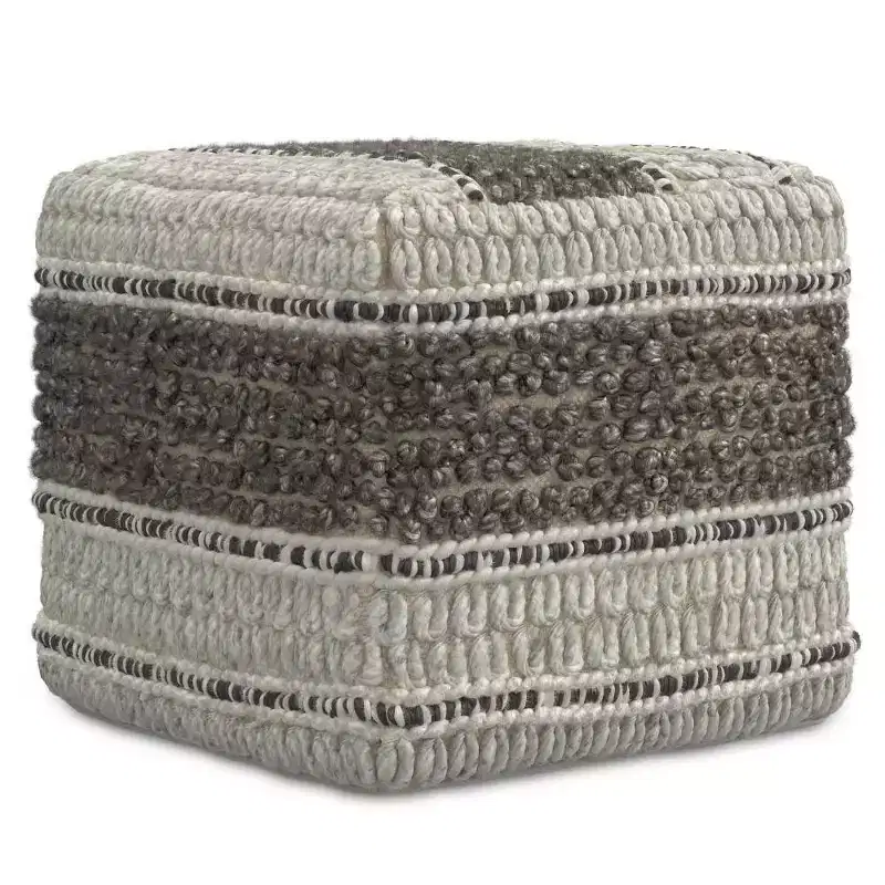 Heyfield Square Pouf Earth Tone Brown - WyndenHall