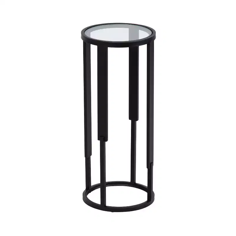 Kate and Laurel Ravalli Round Drink Table, 9x9x20, Black