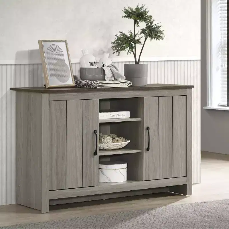 GDFStudio Elvis 2 Door 47W Wood Cabinet with Shelves