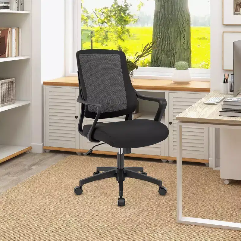 L-Shaped Corner Desk with Storage Shelves, Home Office Computer Desk with Keyboard Tray