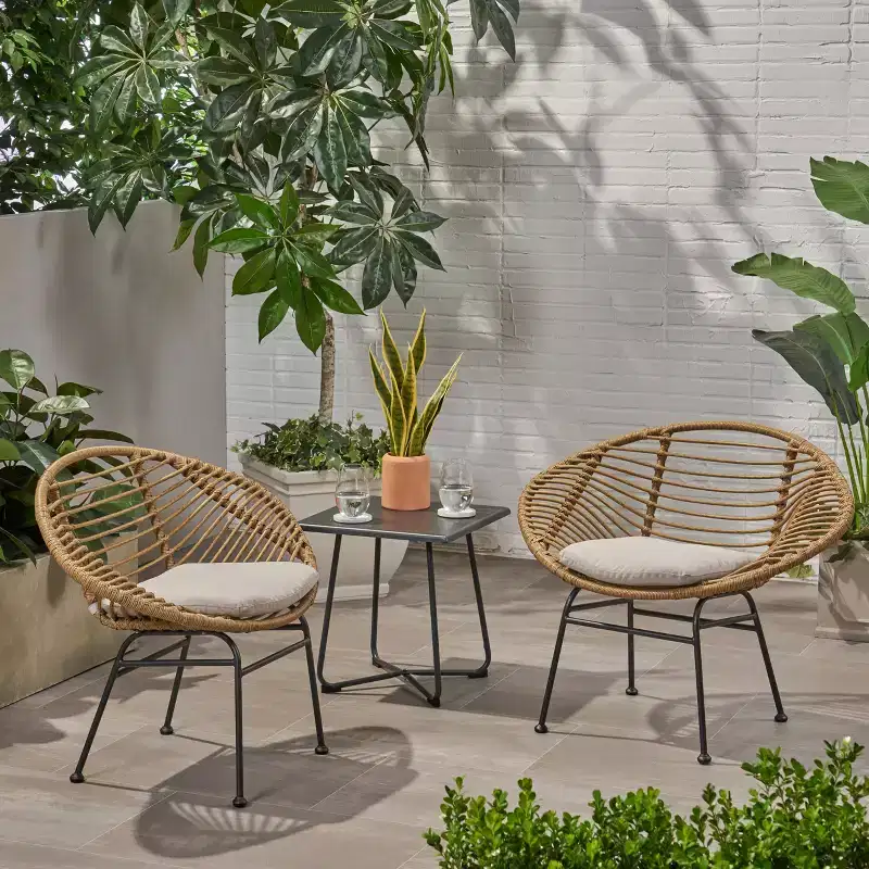 Christopher Knight Home San Antonio Outdoor Woven Wicker Chairs with Cushions (Set of 2)