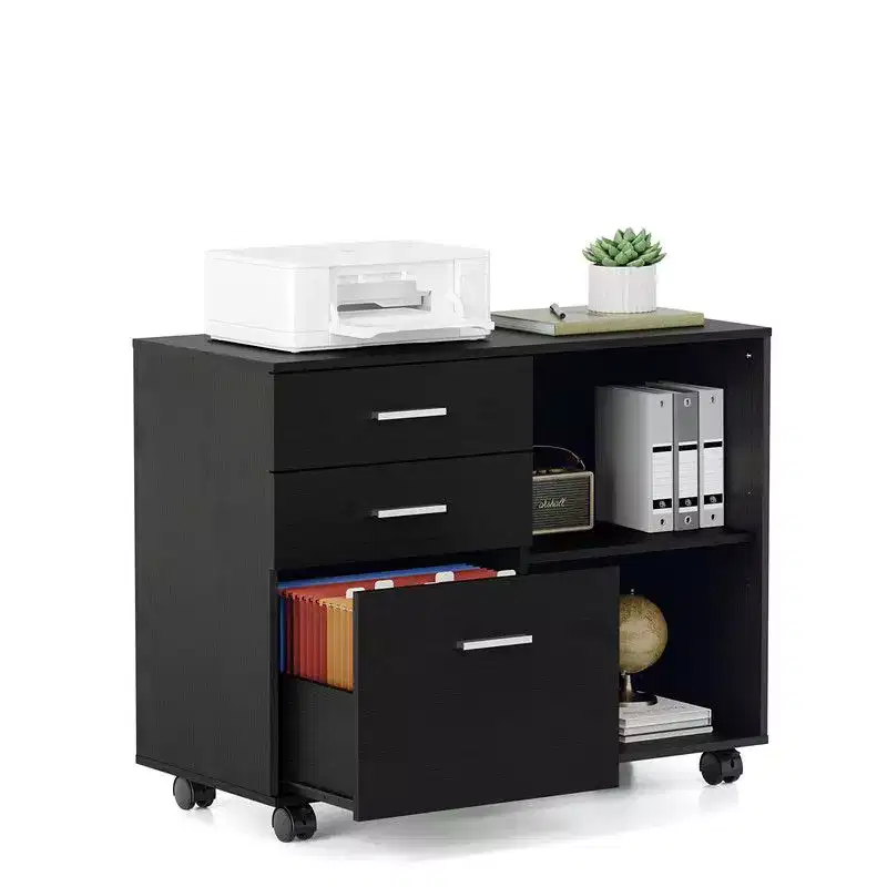 Karl Home31.5In. W 3-Drawer Wooden File Cabinet with Flat Side Table