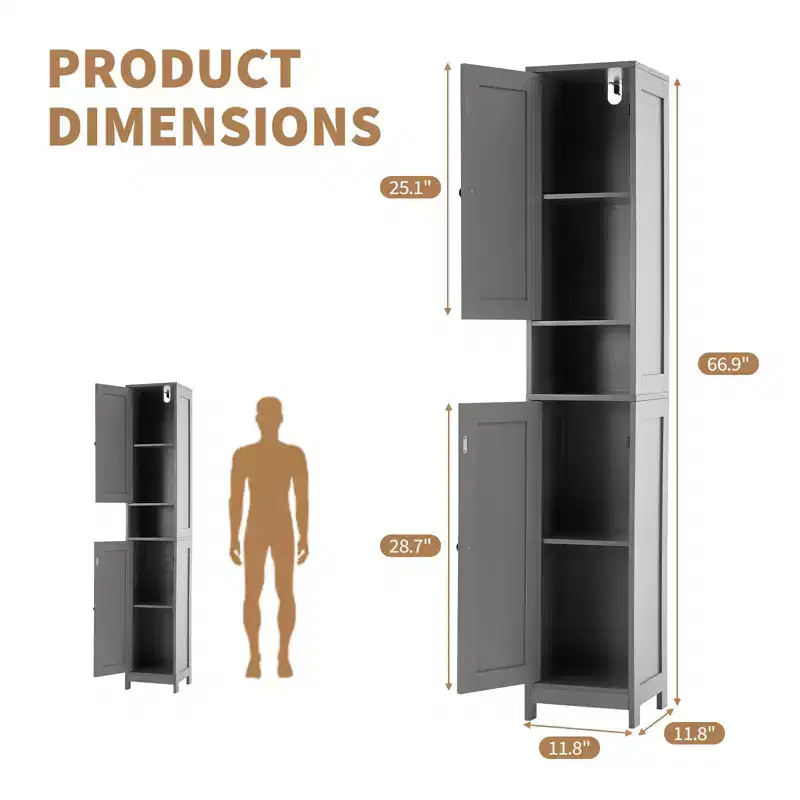Modern Bathroom Furniture Set, 2 Barn Doors, 1 Drawer, Adjustable Shelves, for Bathroom, Kitchen, Entryway, Living Room