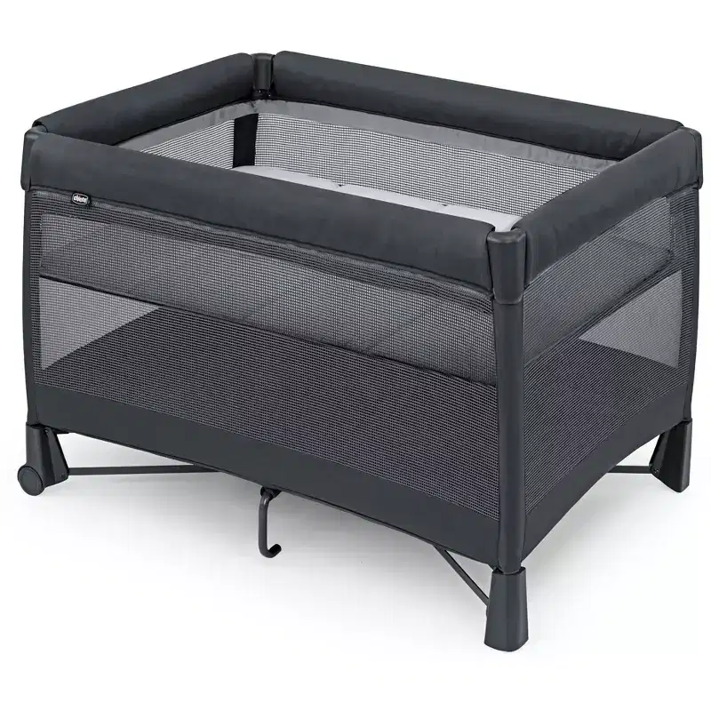 Instant Setup Playard - Charcoal: Portable Bassinet, Polyurethane Foam, Foldable Design, 30 lb Capacity