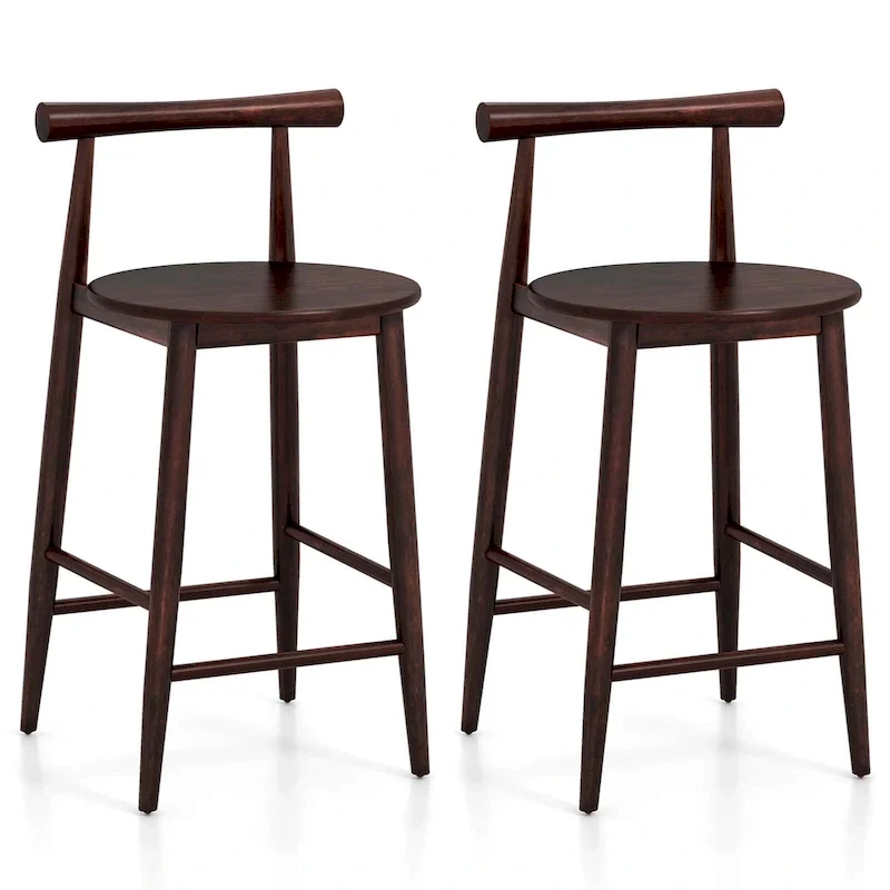 Wooden Bar Stools Set of 2/4 with Acacia Wood Legs