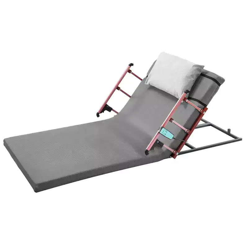 VEVOR Electric Lifting Backrest for Bed, 300 lbs Capacity, 4-68 Adjustable Lifting Bed Backrest, with Folable Guardrail & Headrest, Gray