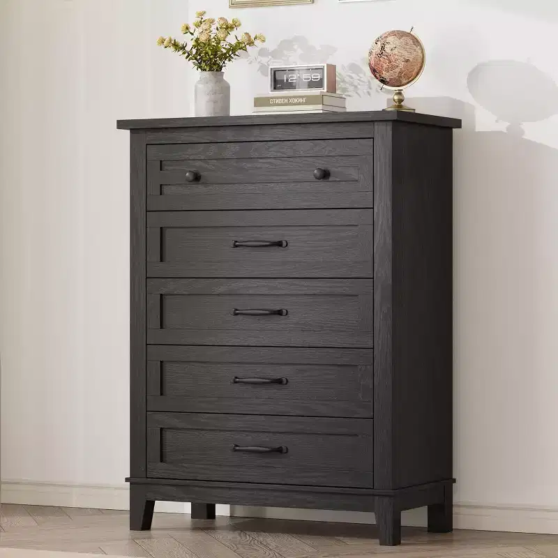 41.3 Tall Vertical Dresser - 5-Drawer Freestanding Storage Chest for Bedroom & Living Room