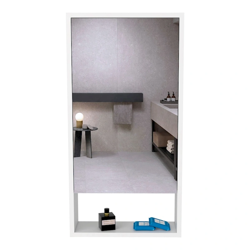 Medicine Cabinet Irvine, One External Shelf, White Finish,High quality and durable