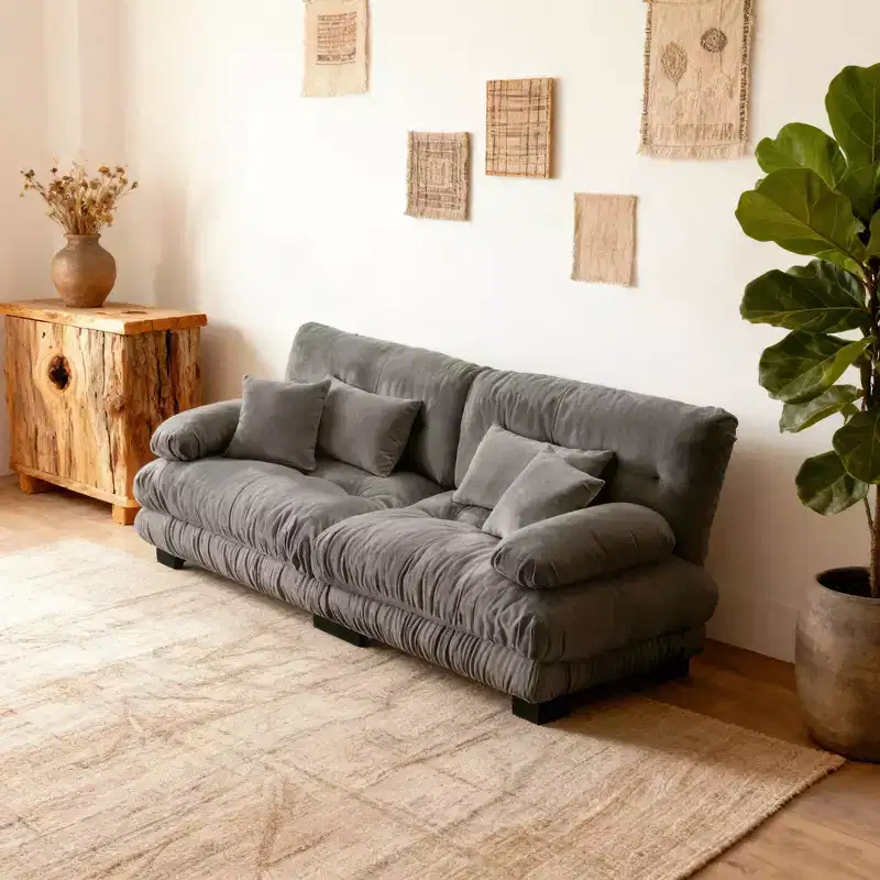 Modern Cloud Sofa with Plush Cushions and Soft Upholstery