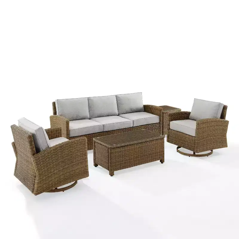 Crosley 5pc Bradenton Steel Outdoor Patio Conversation Furniture Set