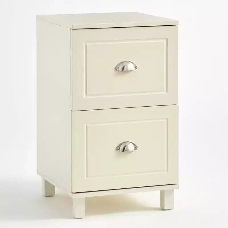 2 Drawer Filing Cabinet - White