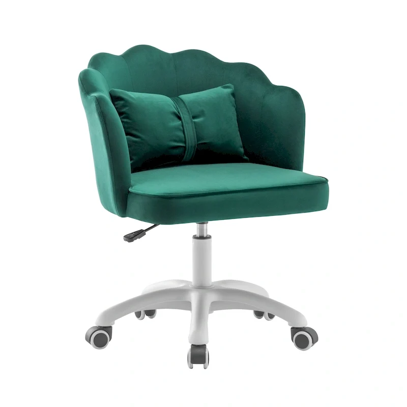 Porthos Home Taio Scalloped Velvet Office Chair with Nylon Base