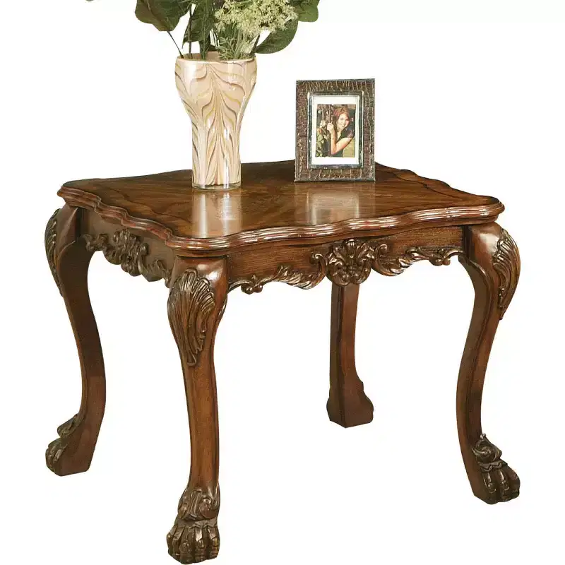 Royal Hampton End Table with One Drawer and One Shelf, Black
