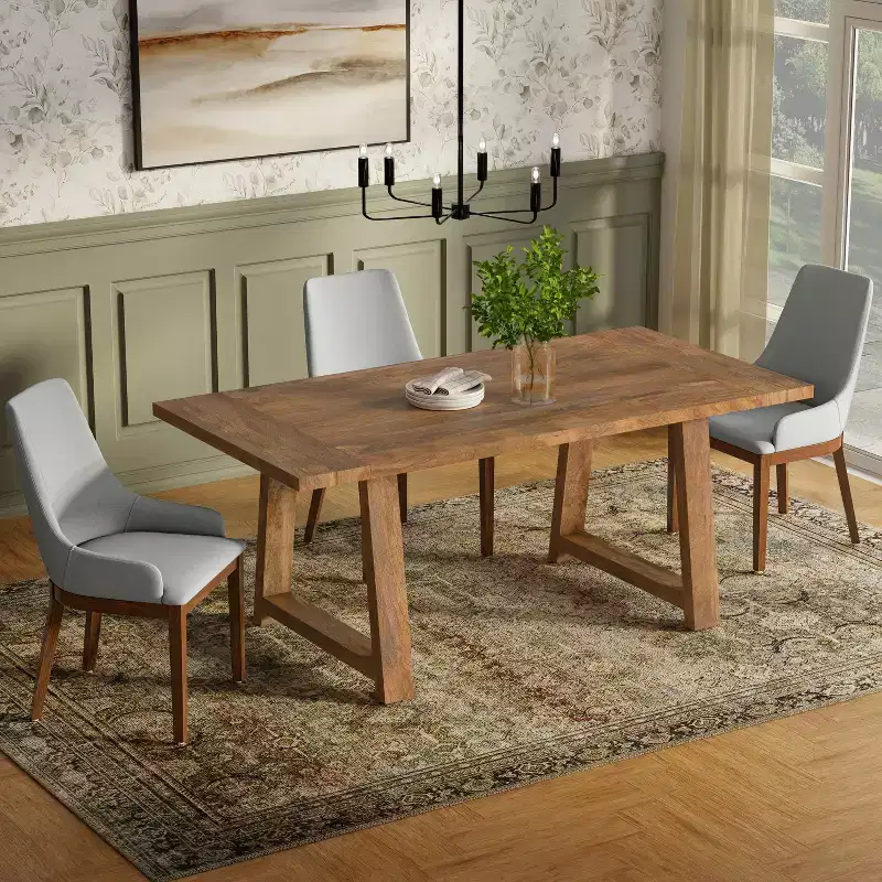 Aeris 72inch Wide Solid Mango Farmhouse Dining Table