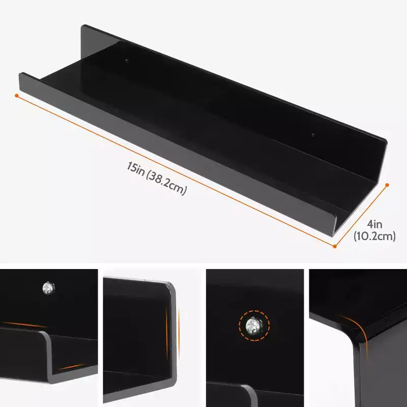 Acrylic Waterproof Wall Floating Shelf 15 x 4 x 2 Inch