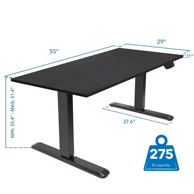 Dual Motor Electric Sit-Stand Desk with Tabletop, 25.4