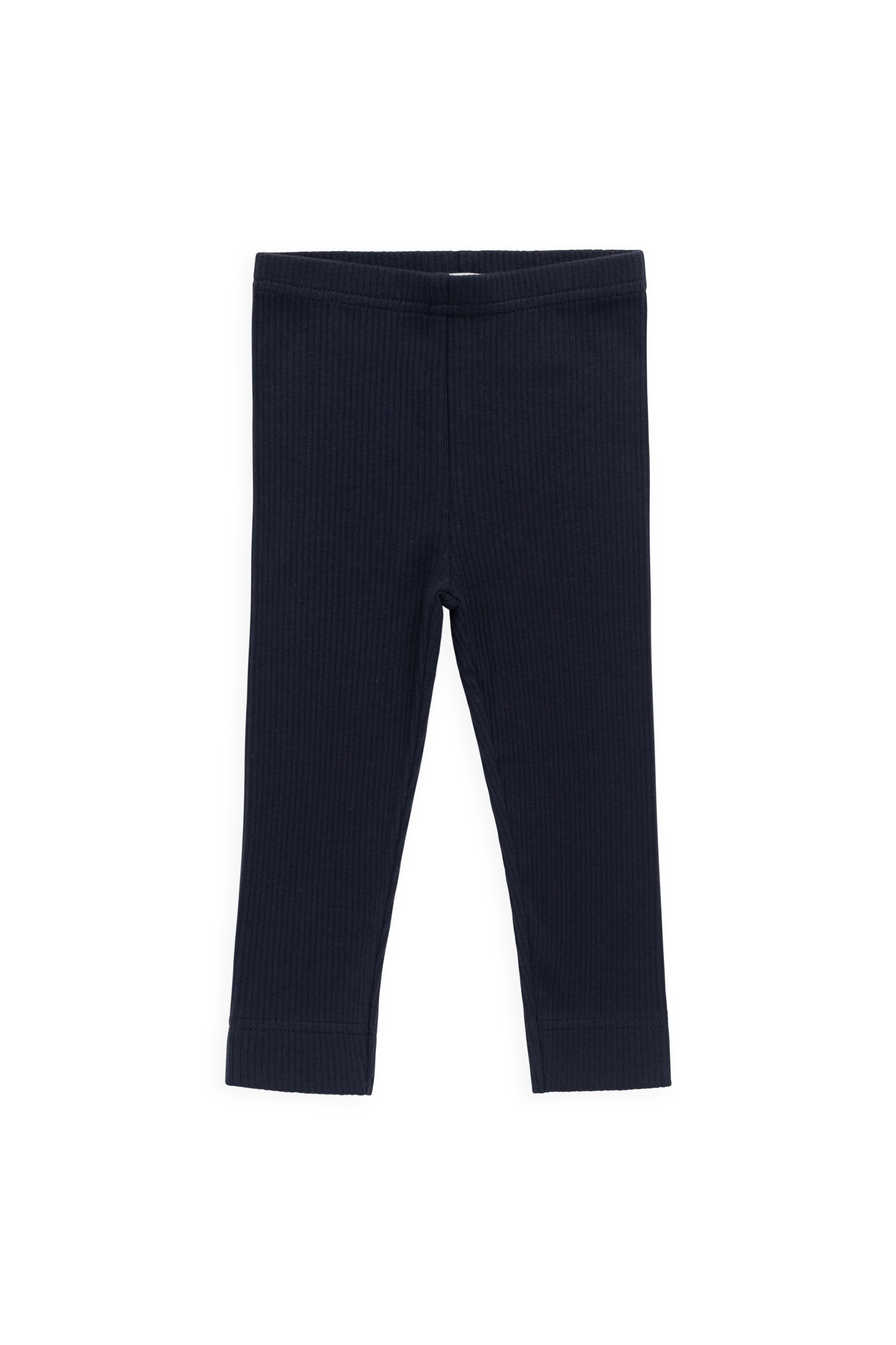 Versatile  Navy Ribbed Organic Cotton-Modal Legging with Elastic Waistband for All-Season Wear 0M–10Y