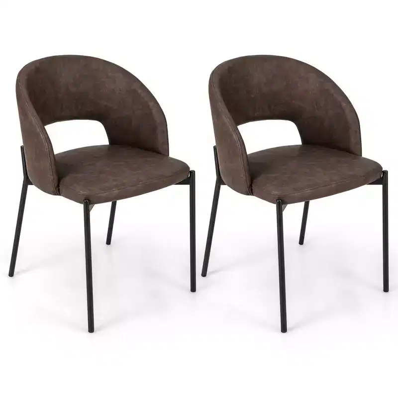 Costway Dining Chair Set of 2/4 with High-density Sponge Cushion Sturdy X-shaped Frame