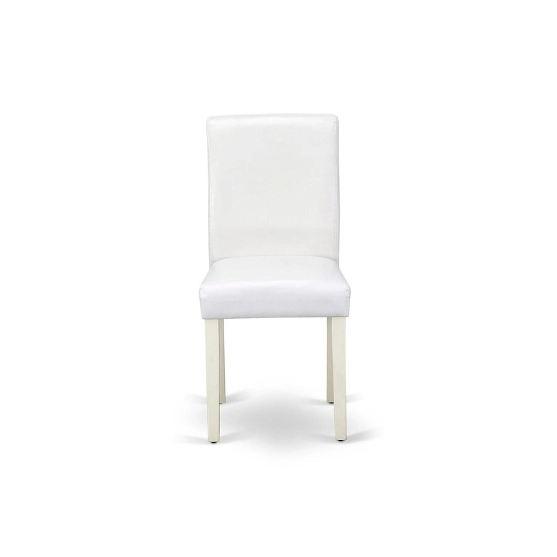 East West Furniture 5 Piece Dinette Set- a Round Dining Table and 4 Parson Dining Chairs, (Finish & Upholstered Option)