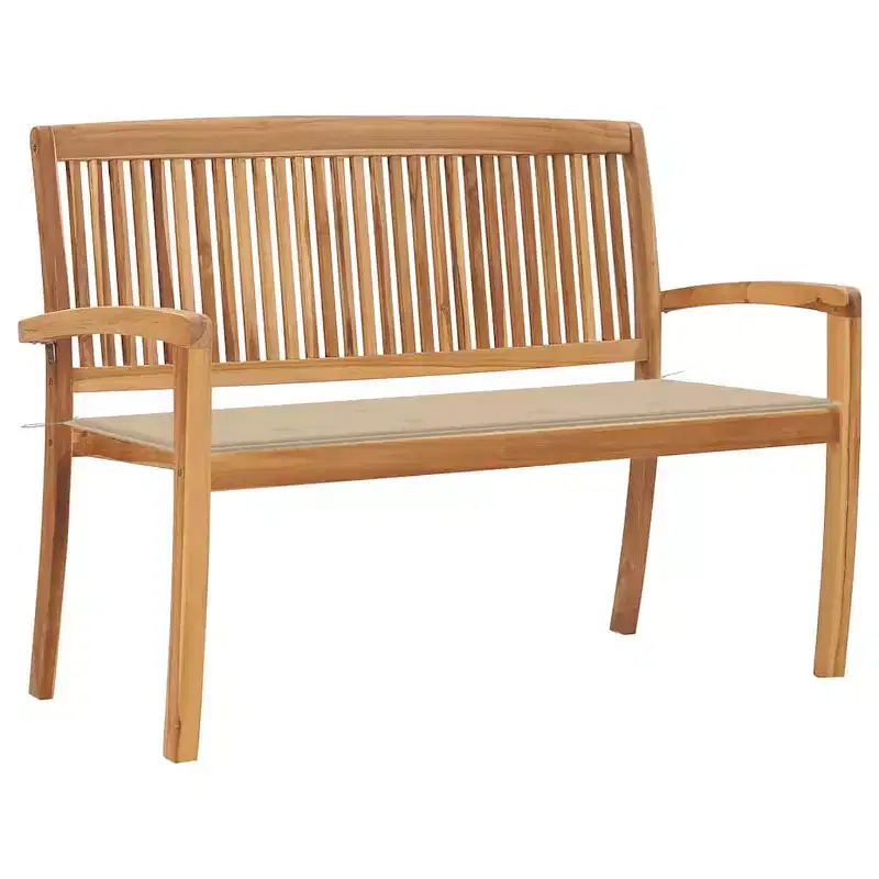 Garden Bench Teak Solid Teak, Polyester 50.6 in wide Stackable