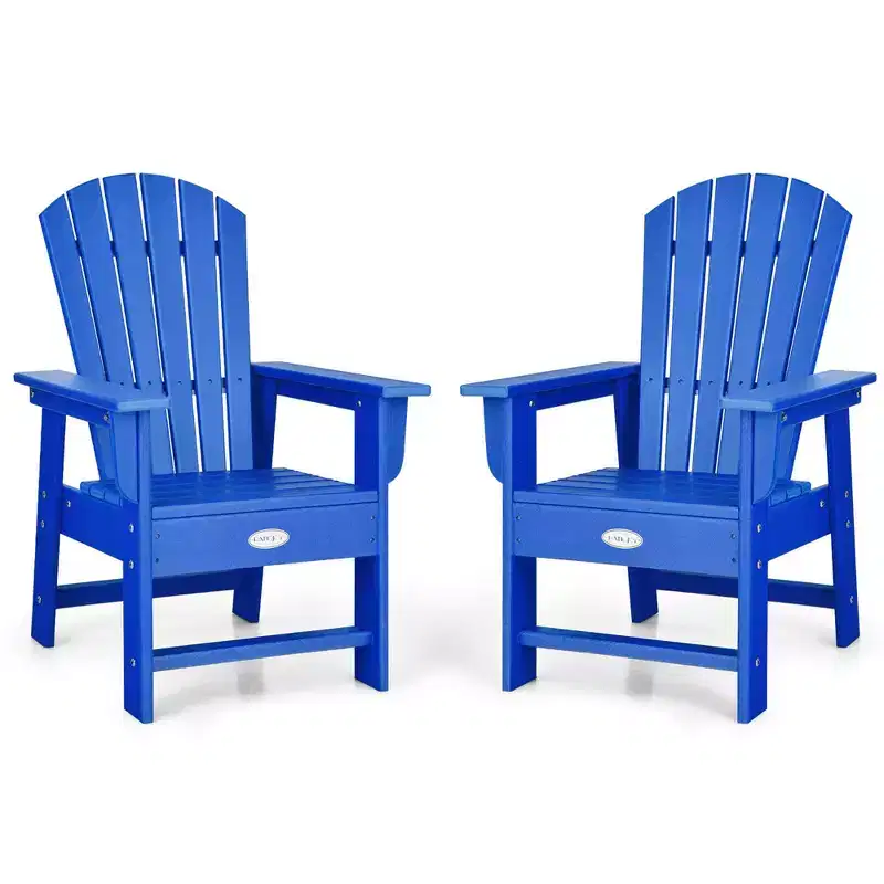Costway Set of 2 Kids Patio Adirondack Chair Armchair Weather Resistance Outdoor Chair