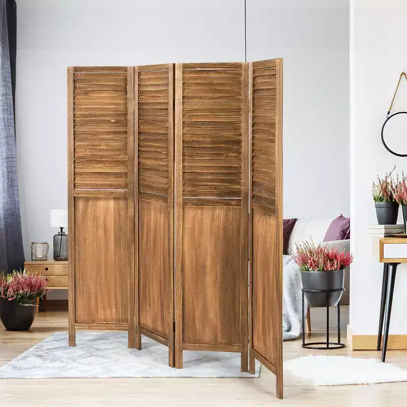 Paulownia 4-Panel Room Divider 67''H x 64''W
