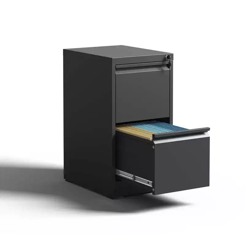 Vertical Double Drawer Metal Filing File Cabinet With Lock For Storing A4 Sized Files