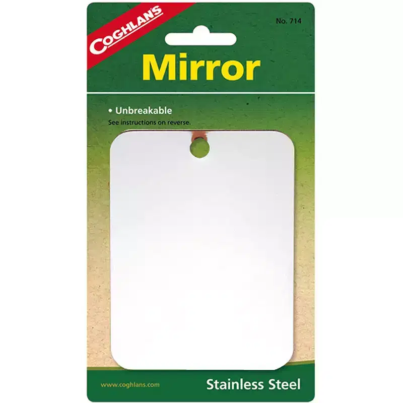 Coghlan's Stainless Steel Mirror, Unbreakable for Travel, Camping, Hiking, Pack